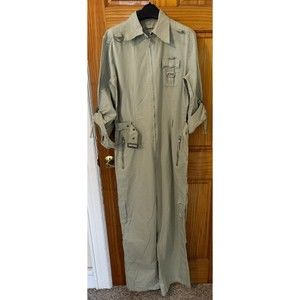 Full Circle Light Green Long Womens Belt Strap Jumpsuit Large